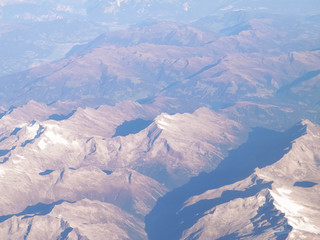 Alps from plane window.