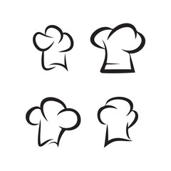 Chef hat collection set graphic design template vector