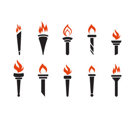 Torch collection set graphic design template vector