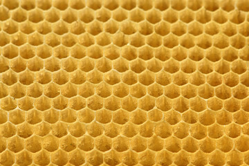 Background texture and pattern of a section of wax honeycomb