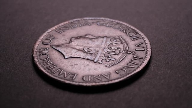 Close up of a detailed old coins