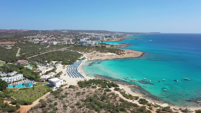 Aerial: The Landa beach in Cyprus