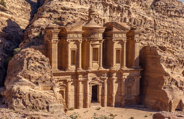 Ad Deir - Monastery in the ancient city of Petra. Petra is the main attraction of Jordan. Petra is included in the UNESCO heritage list.