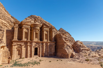 Ad Deir - Monastery in the ancient city of Petra. Petra is the main attraction of Jordan. Petra is...