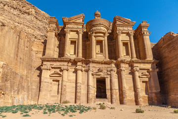 Ad Deir - Monastery in the ancient city of Petra. Petra is the main attraction of Jordan. Petra is included in the UNESCO heritage list.