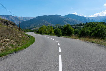 Fototapeta na wymiar close up of a road at pyrenees