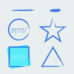 Abstract Brush Circle Triangle Star Rectangle Shape Design Template for beauty product, wine company, background frame border