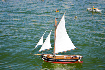 Photo of a wood replica of a sailing boat