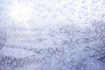Textural abstract background of frozen glass.