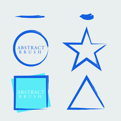 Abstract Brush Circle Triangle Star Rectangle Shape Design Template for beauty product, wine company, background frame border