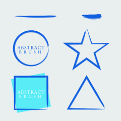 Abstract Brush Circle Triangle Star Rectangle Shape Design Template for beauty product, wine company, background frame border