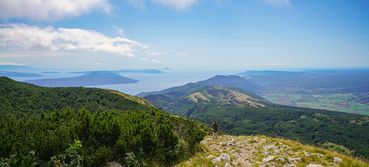 View of the southern part of the Istrian peninsula, the Adriatic Sea and the islands of Krk and Cres