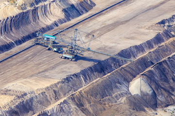 Garzweiler brown coal pit mine between Duesseldorf and Aachen, Germany 