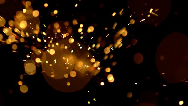 Abstract gold bokeh lights shiny art background