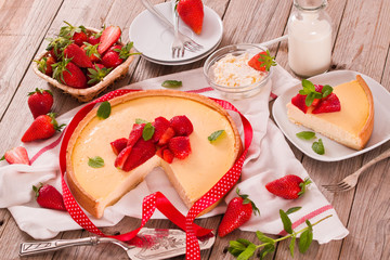 Strawberry cheesecake. 