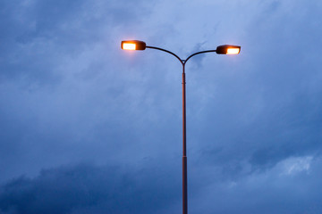 Street light at the dusk