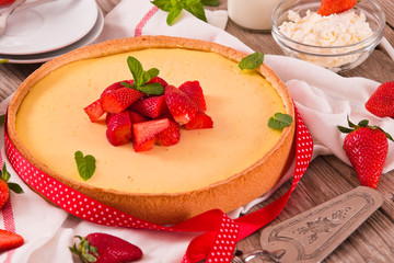 Strawberry cheesecake. 