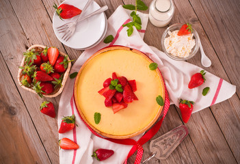 Strawberry cheesecake. 