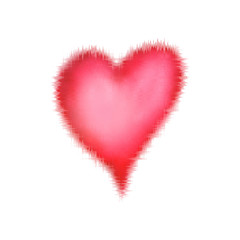 Frozen red heart isolated on white background. Watercolour hand drawn illustration.