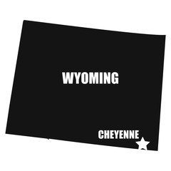 Wyoming map in black on a white background