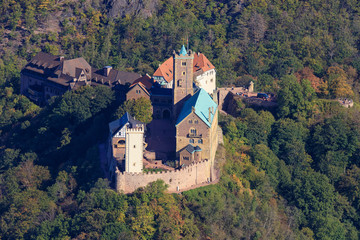 Fototapeta na wymiar Wartburg Castle, in Eisenach, Germany, where Martin Luther translated the Bible into German.