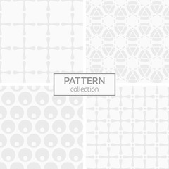 Set of four abstract geometric seamless patterns.