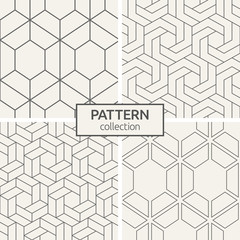 Set of four seamless patterns.