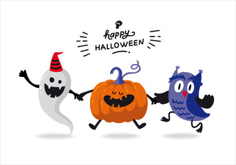 Vector template of Halloween party invitations or greeting cards