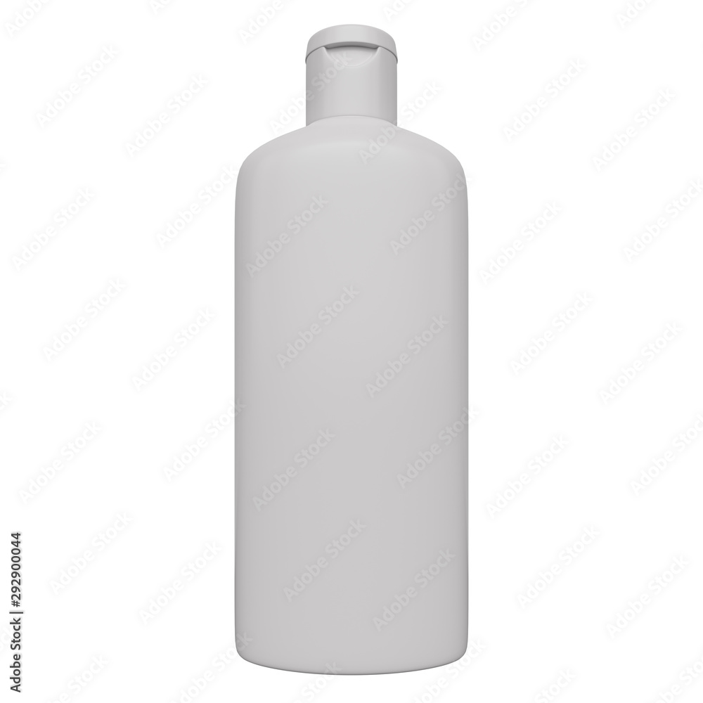 Poster template shampoo bottle. 3d rendering