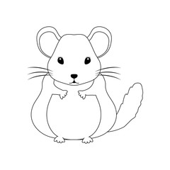 silhouette of cute mouse with white background