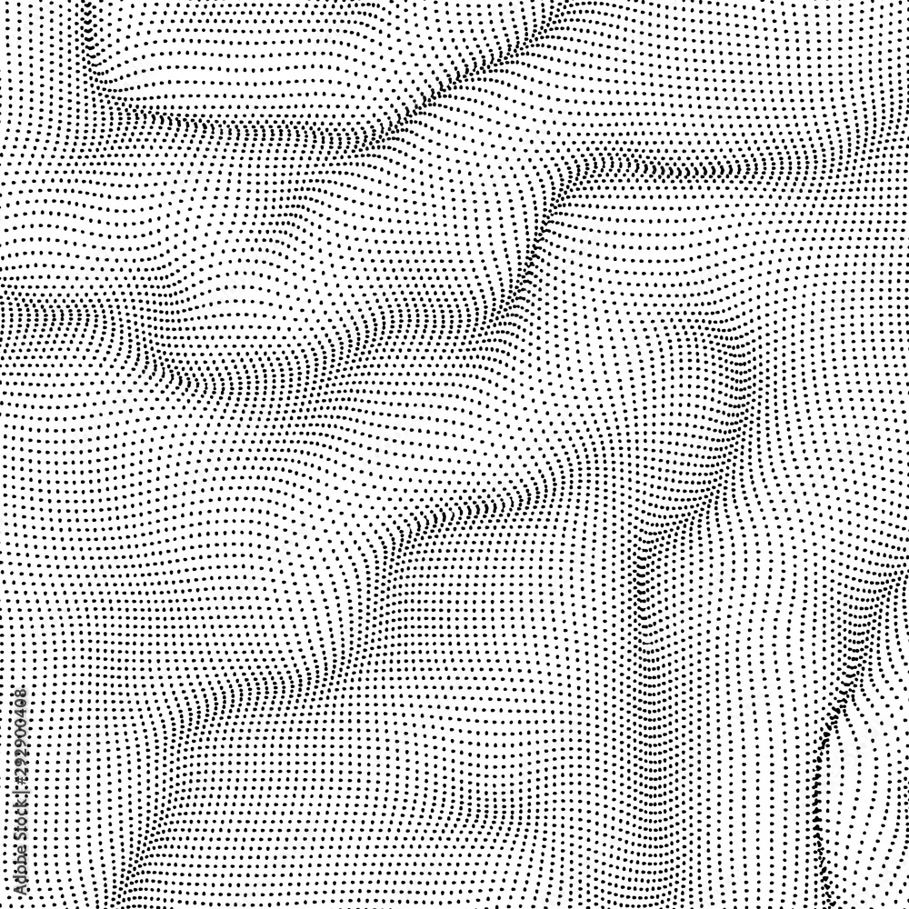 Aufkleber Abstract Background with Dotted Halftone Waves. Twisted Pattern with Dots. Vector Modern Optical Illusion Texture