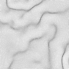 Abstract Background with Dotted Halftone Waves. Twisted Pattern with Dots. Vector Modern Optical Illusion Texture