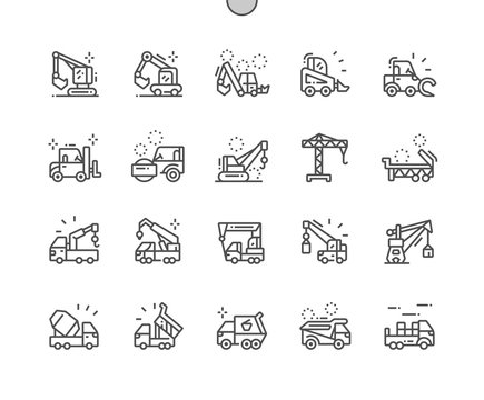 Special machinery Well-crafted Pixel Perfect Vector Thin Line Icons 30 2x Grid for Web Graphics and Apps. Simple Minimal Pictogram