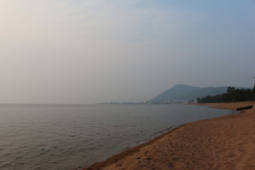 Evening shore of Lake Baikal.