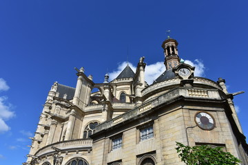 Church of Saint Eustache located at Les Halles neighbourhood. View from South East. Paris, France.