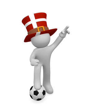 Danish Soccer Fan With Soccer Ball