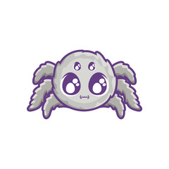 creepy spider animal on white background