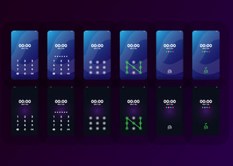 Locked Smartphone Security Phone User Interface User Experience UI Template Vector Illustration