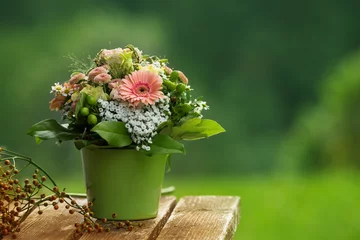 Foto auf Acrylglas Antireflex Bunter Blumenstrauß mit Gerbera © DoraZett
