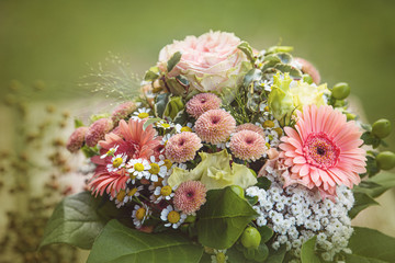 Colorful flower bouquet with gerbera