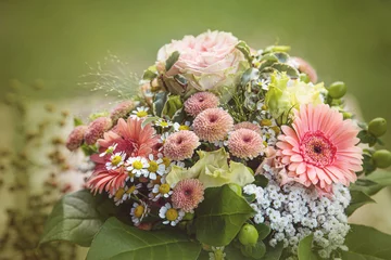 Foto auf Acrylglas Bunter Blumenstrauß mit Gerbera © DoraZett