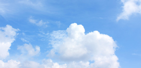 Naklejka na ściany i meble Empty white cloud on blue sky