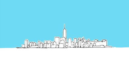 Fototapeta premium New York City Lineart Vector Sketch