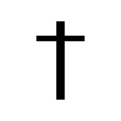 Silhouette church cross. Christianity religion symbol. Vector illustration