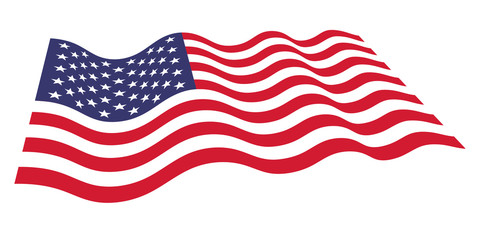 Vector USA flag on white background. Vector template for banner or other production on the veterans day on November.