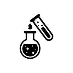 Test tube with drop icon in trendy flat style design. Vector graphic illustration. Suitable for website design, logo, app, and ui. EPS 10.