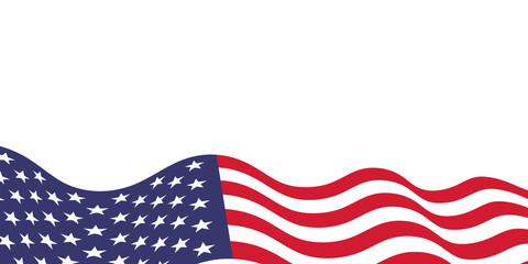 Vector USA flag on white background. Vector template for banner or other production on the veterans day on November.