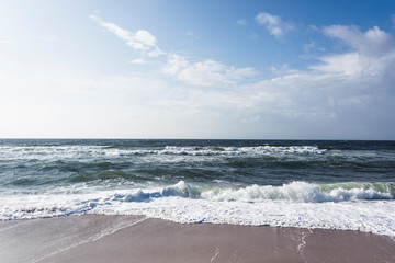 View of beach and clouds