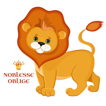 Cute lion King. Creative illustration image.