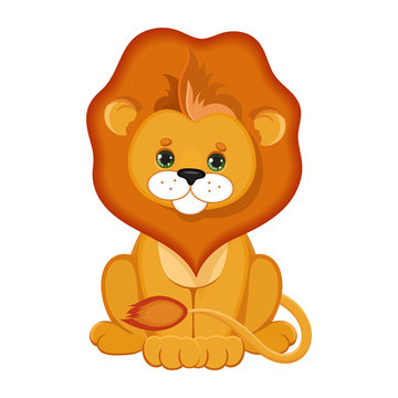 Cute lion King. Creative illustration image.